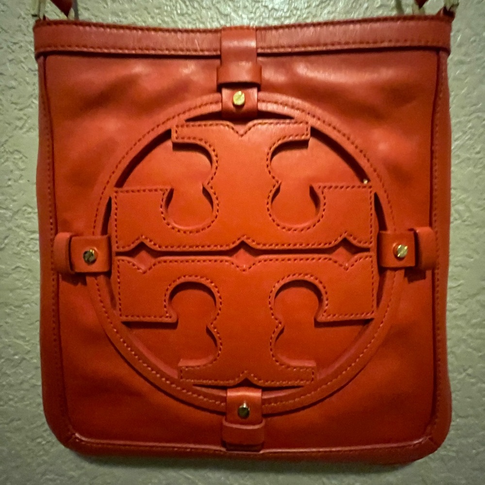 Tory Burch Orange Leather Crossbody Bag